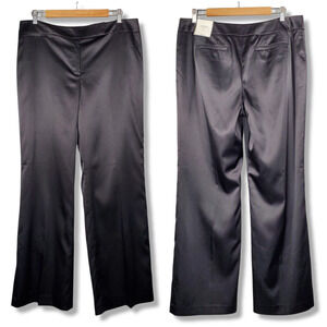 Ann Taylor Flat Front Wide Leg Margo Dress Pants Black Size 12